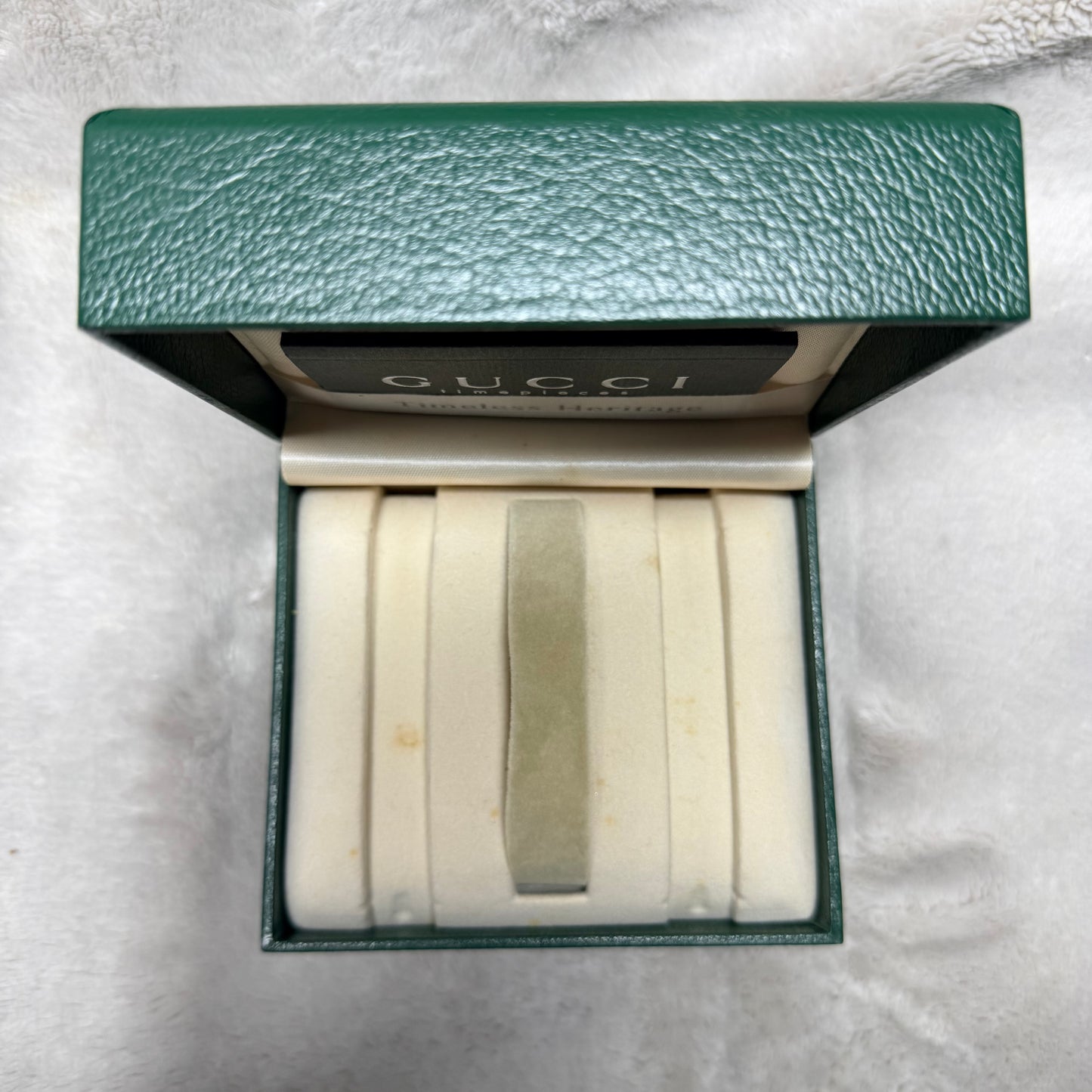 GUCCI Green Box + Booklet 4.60x4.20x2.75 inches
