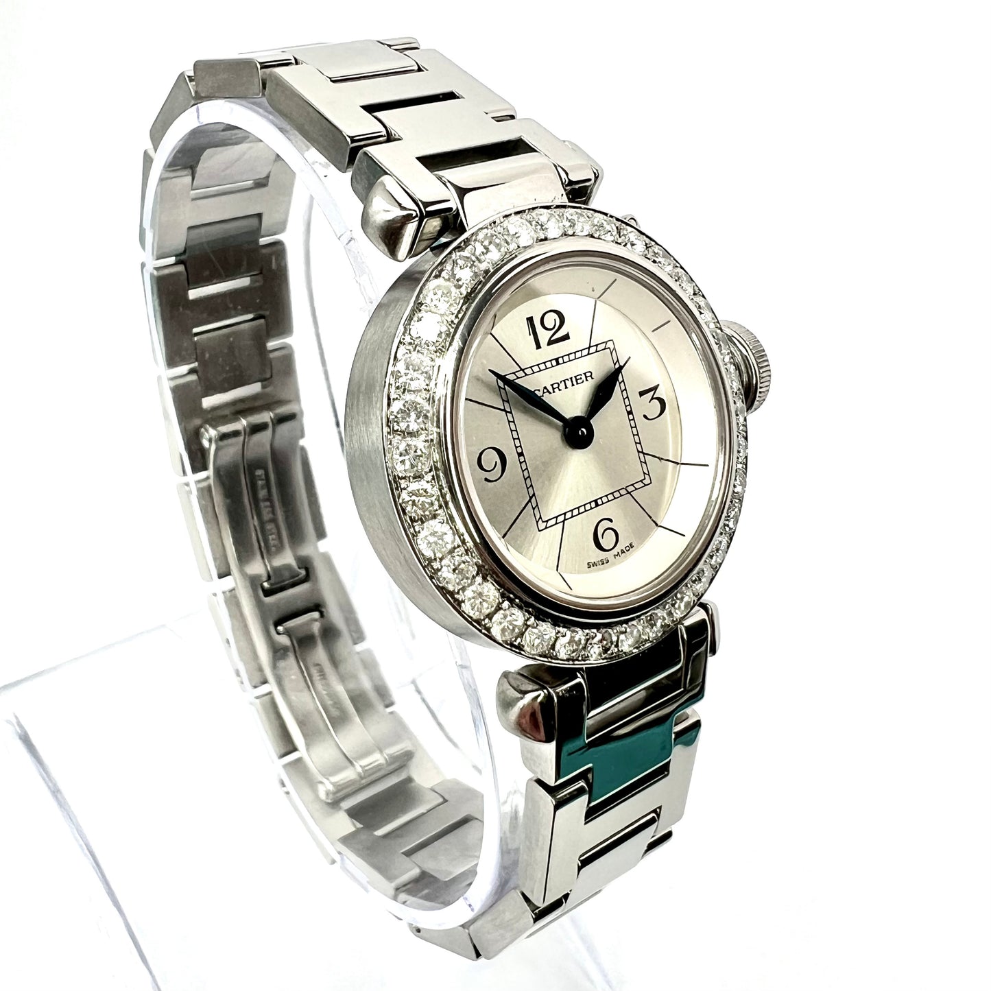 CARTIER PASHA Quartz 26mm Steel 1.36TCW DIAMOND Watch