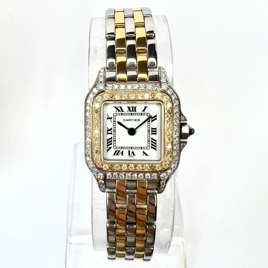 CARTIER PANTHERE 22mm Quartz 2 Row Gold 0.86TCW DIAMOND Watch