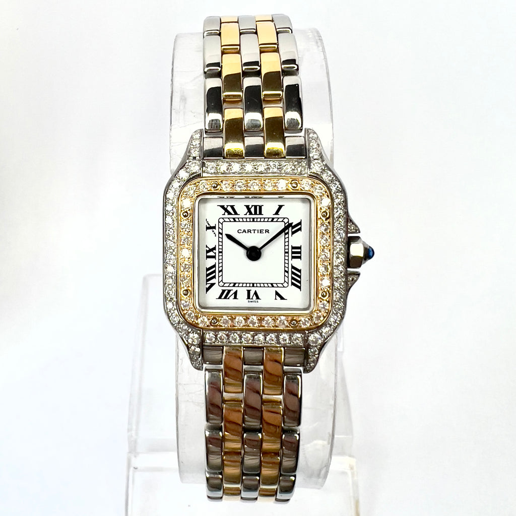 Cartier リモージュ 大皿 プレート ヴィンテージ aq11861 CARTIER PANTHERE 23mm Quartz 2 Row Gold 0.86TCW DIAMOND Watch