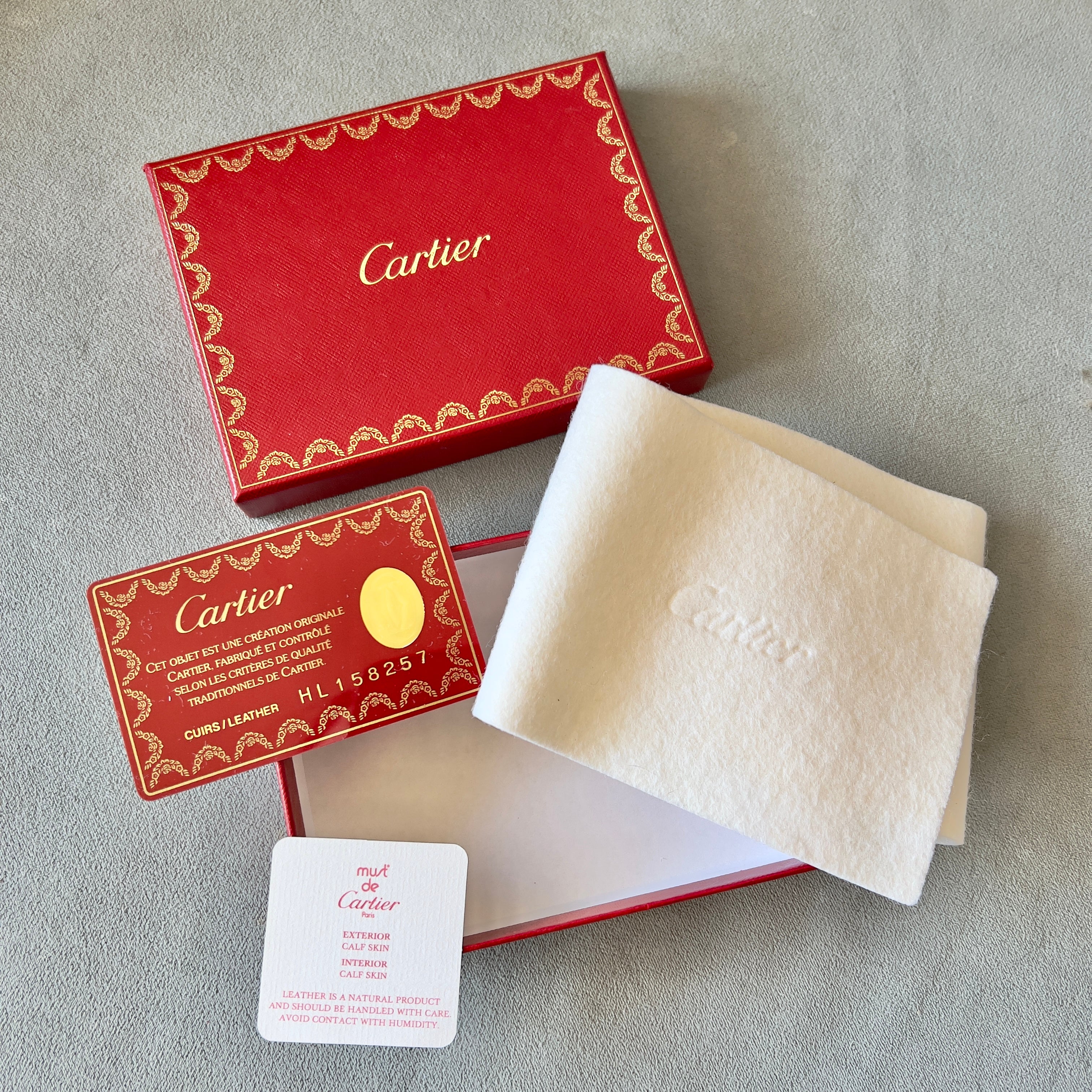 CARTIER Leather Goods Box 5.10x3.80x1.10 inches Wrapping Cloth