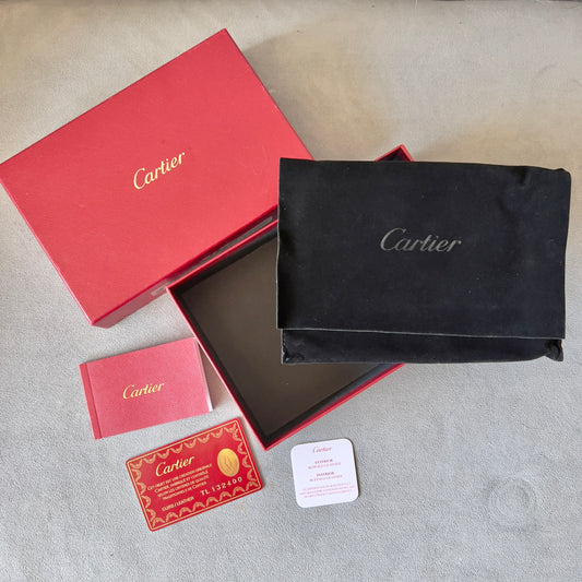 CARTIER Wallet Box 7.30x5x2.10 inches + Pouch + Booklets + Filled Certificate