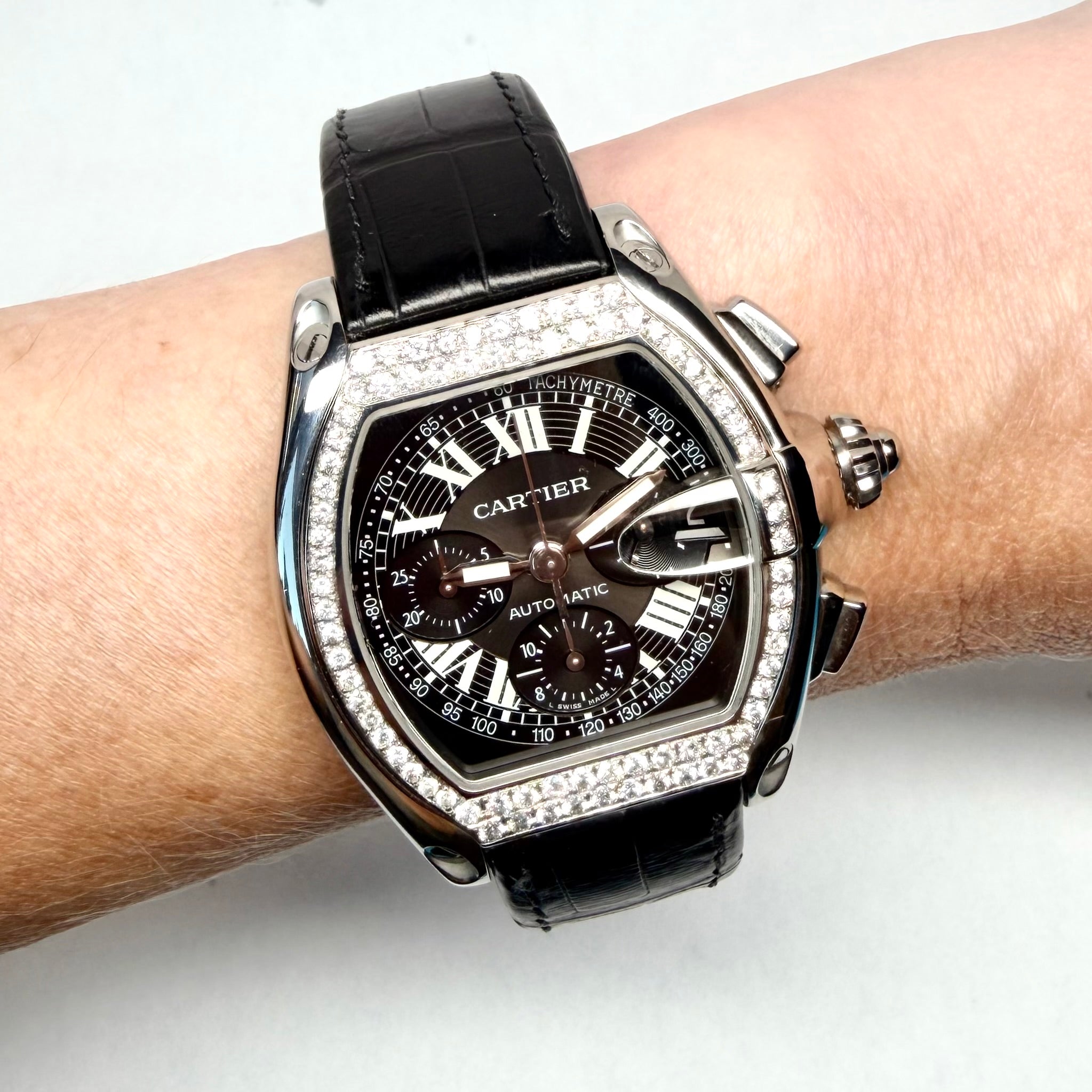 CARTIER ROADSTER 2618 Automatic 42mm Stainless Steel 1.52TCW