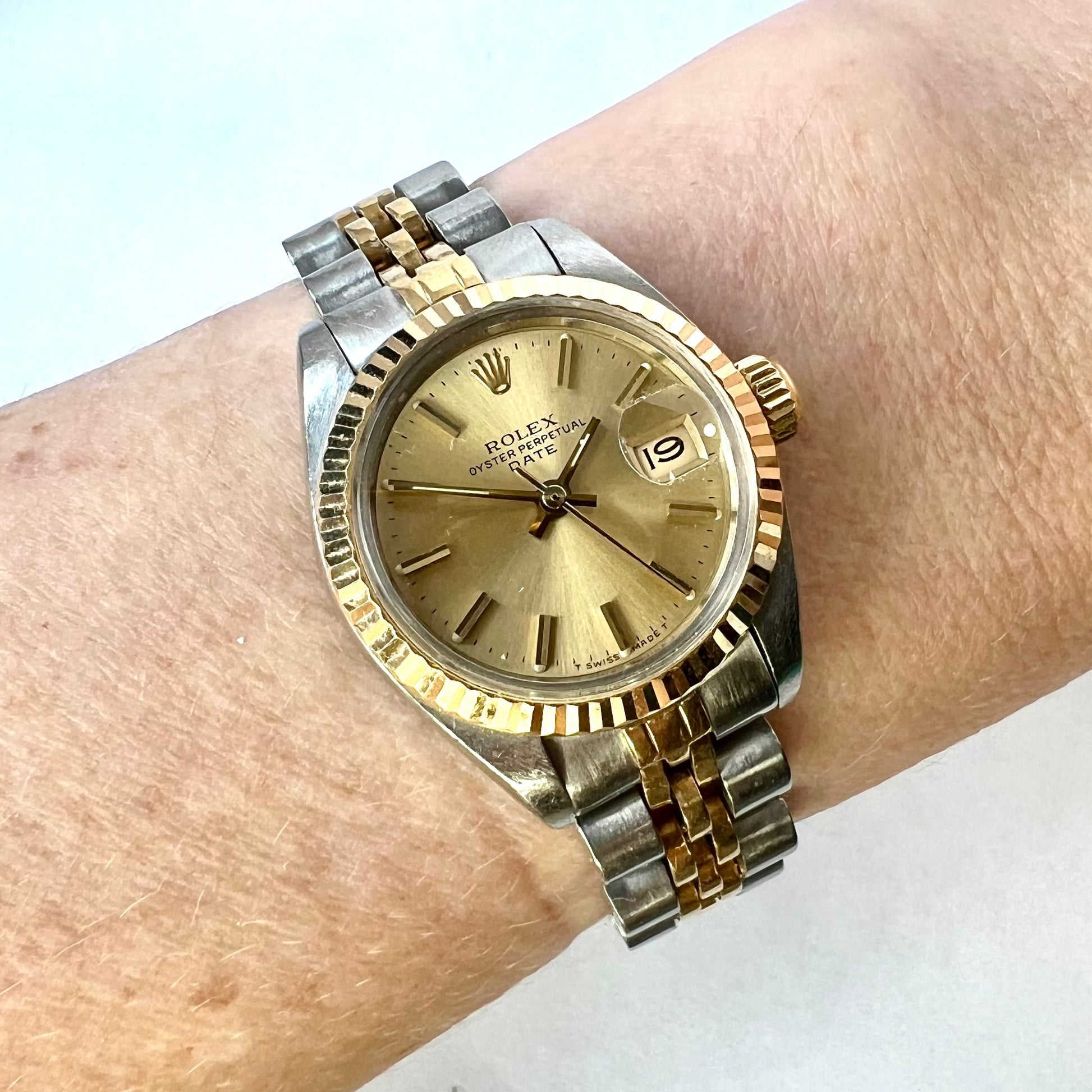 ROLEX DATE Automatic 26mm Tone Watch Jubilee Bracelet NATILUXIA