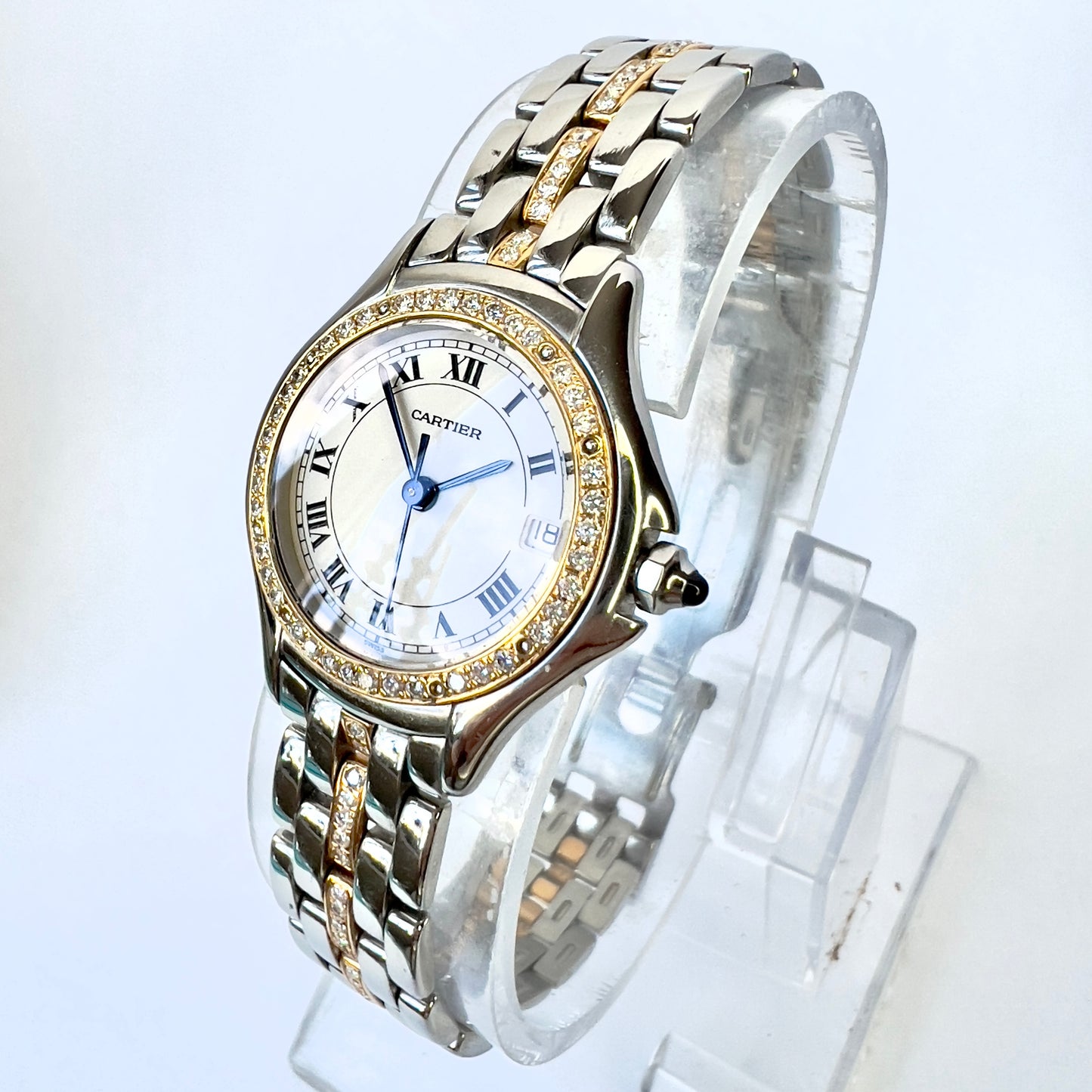 CARTIER PANTHERE COUGAR Quartz 27mm 1 Row Gold 0.97TCW Diamond Watch