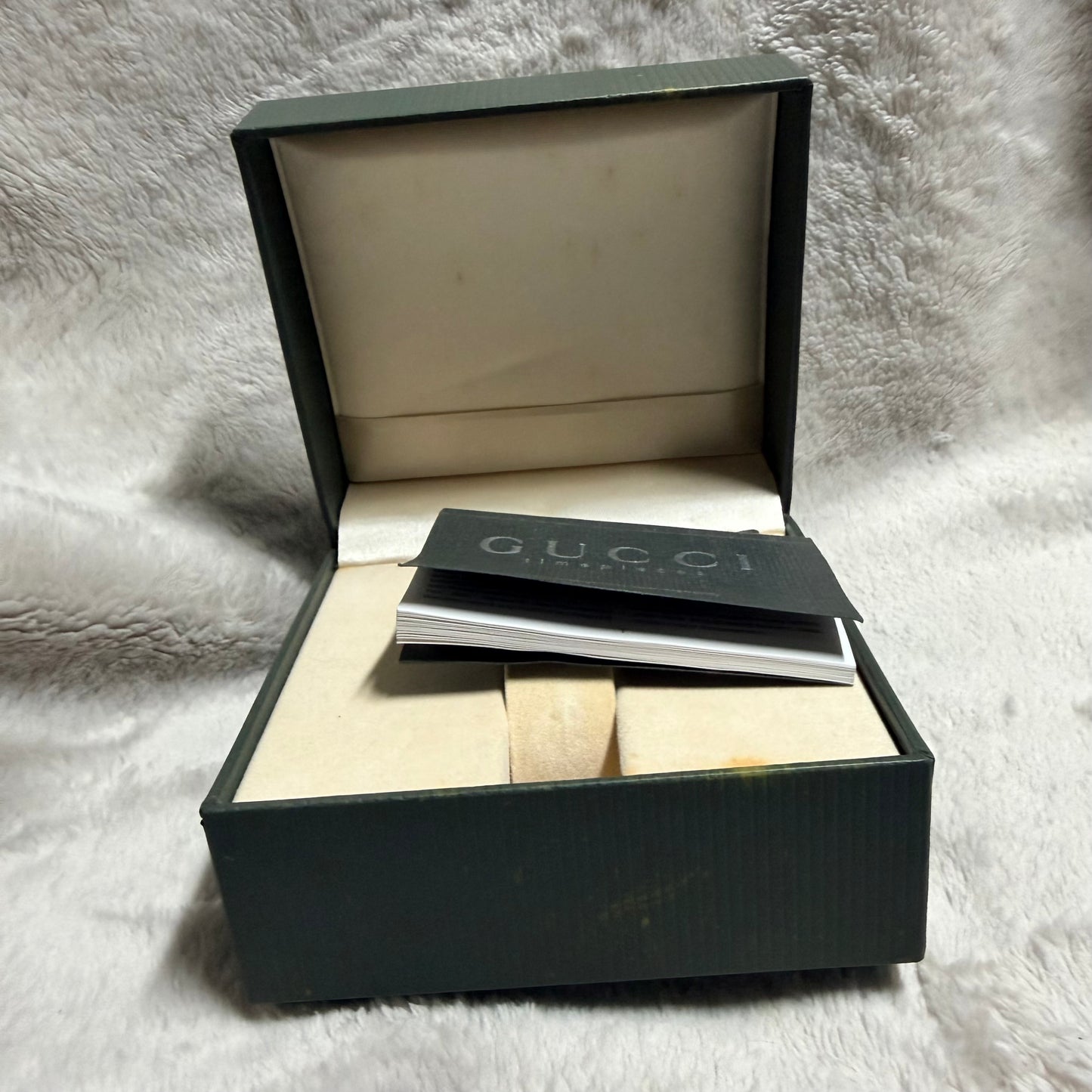 GUCCI Green Box + Booklet + Tag 4.60x4.20x2.75 inches