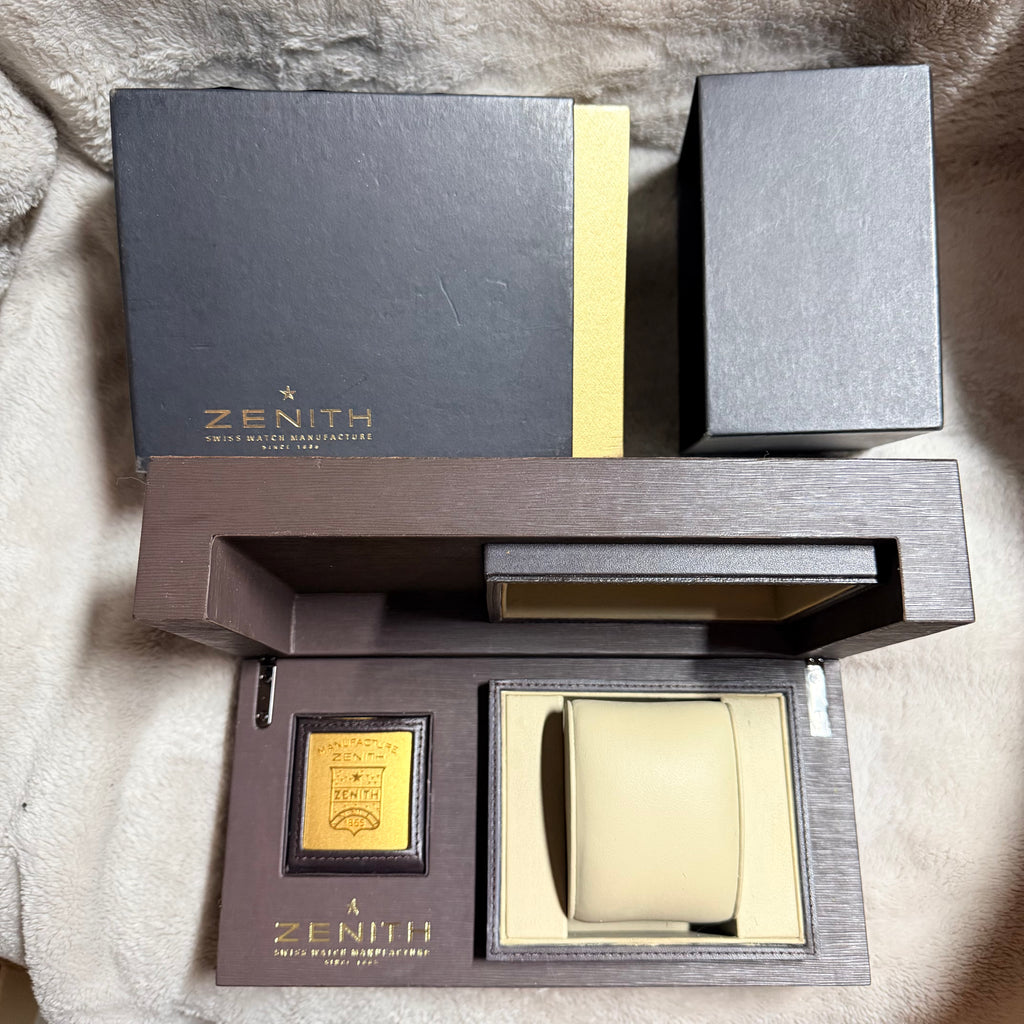 ZENITH Brown Wooden Box + Outer Box 9.75x5.10x3.75 inches | NATILUXIA