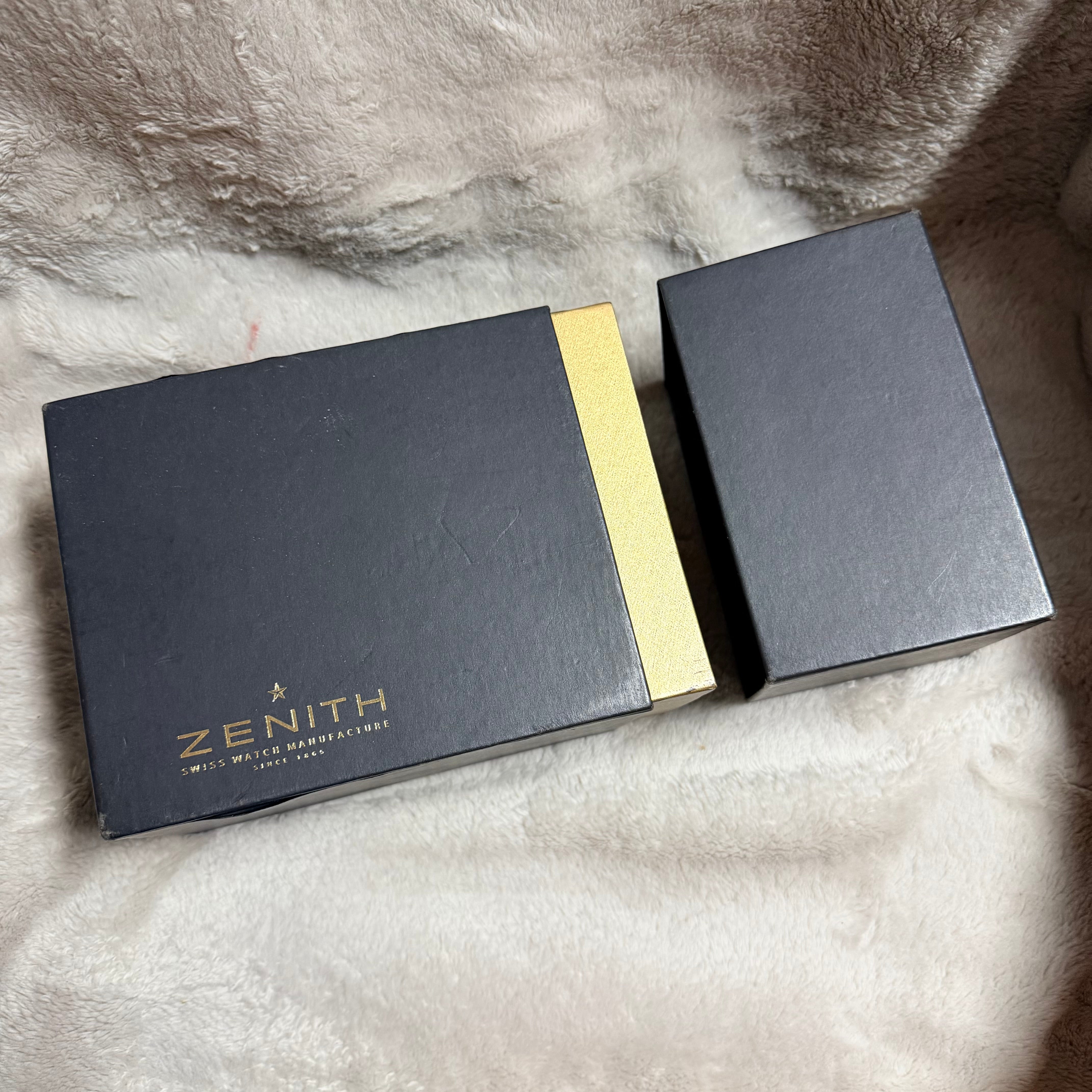 ZENITH Brown Wooden Box + Outer Box 9.75x5.10x3.75 inches | NATILUXIA