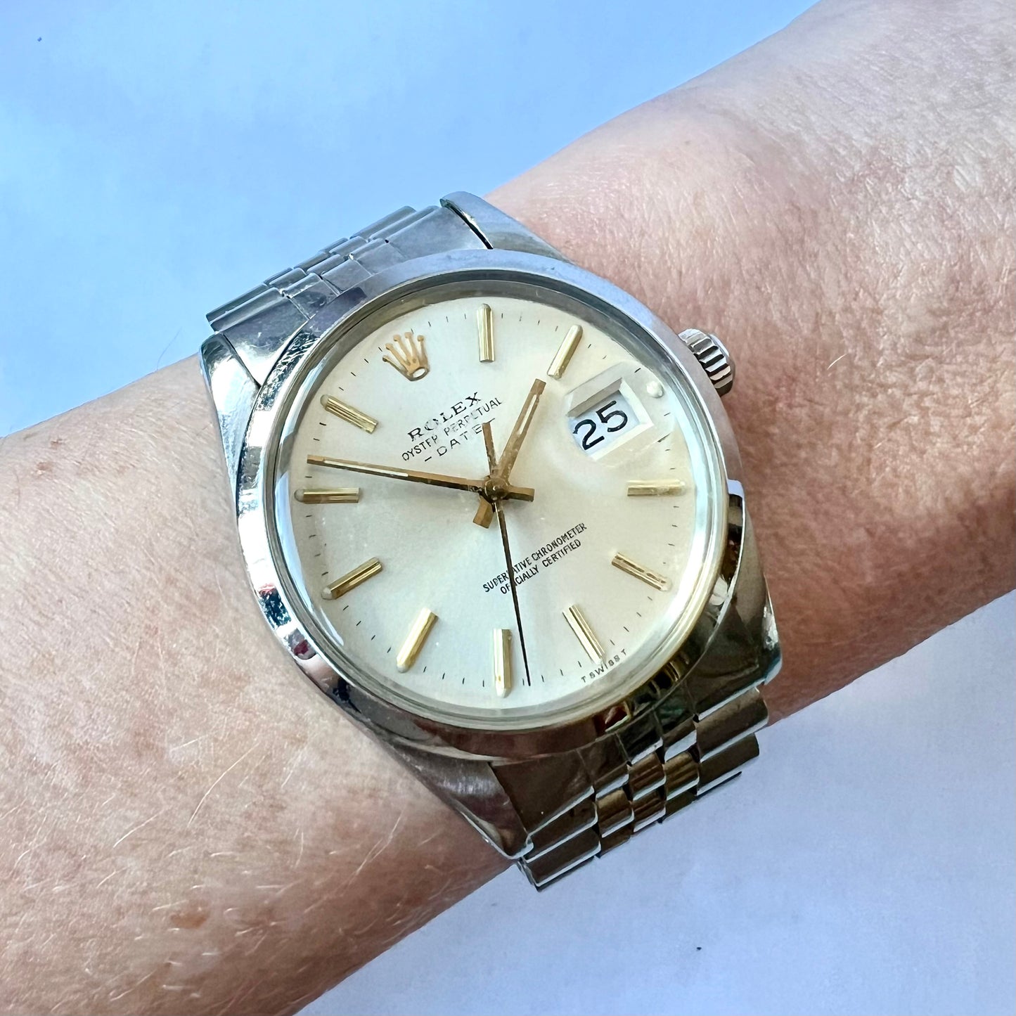 ROLEX DATE Automatic 34mm Steel Watch Jubilee Bracelet