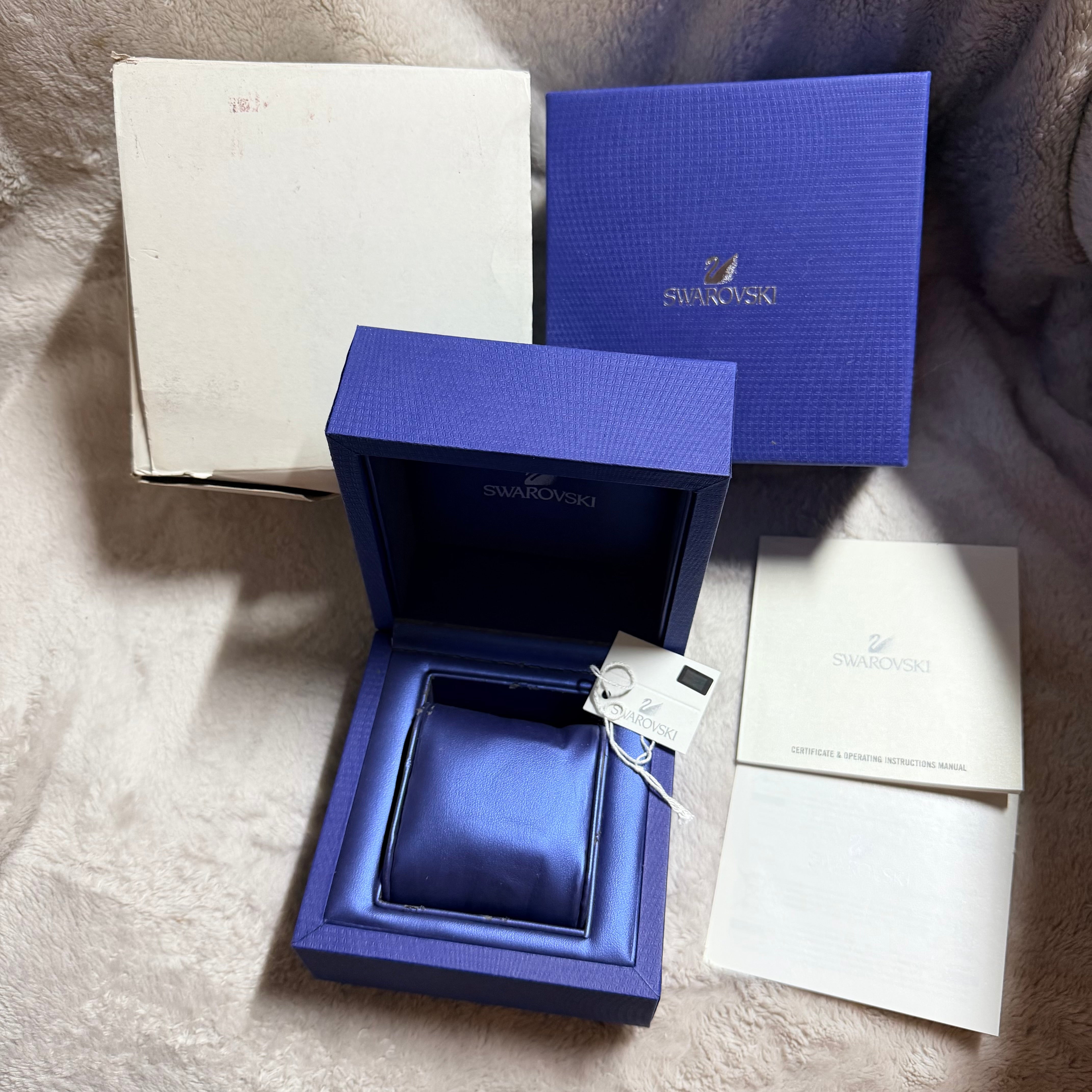 SWAROVSKI Blue Box + Outer Boxes + Booklets + Tag 5.25 x 5.25 x 4