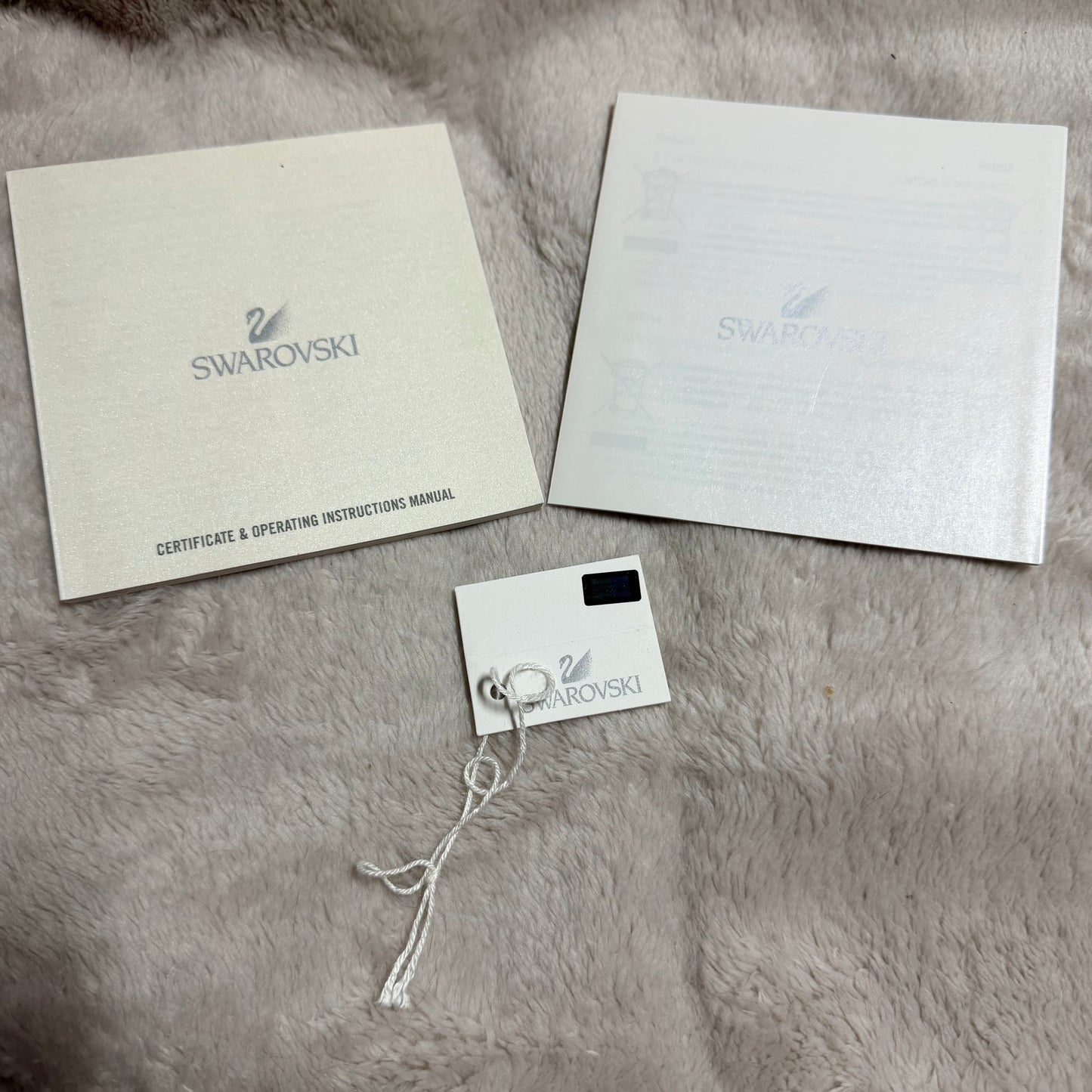 SWAROVSKI Blue Box + Outer Boxes + Booklets + Tag 5.25 x 5.25 x 4 inches