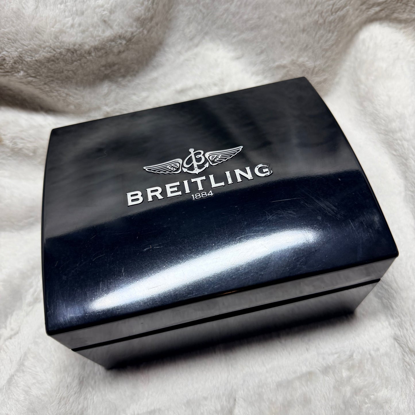 BREITLING Black Laminated Wooden Box 6x4.75x3.10 inches