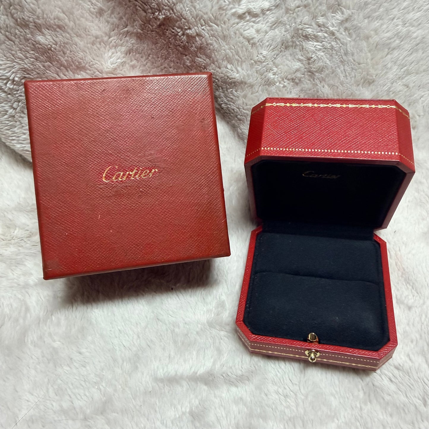 CARTIER Ring Box + Outer Box 3.40x3.25x2.40 inches