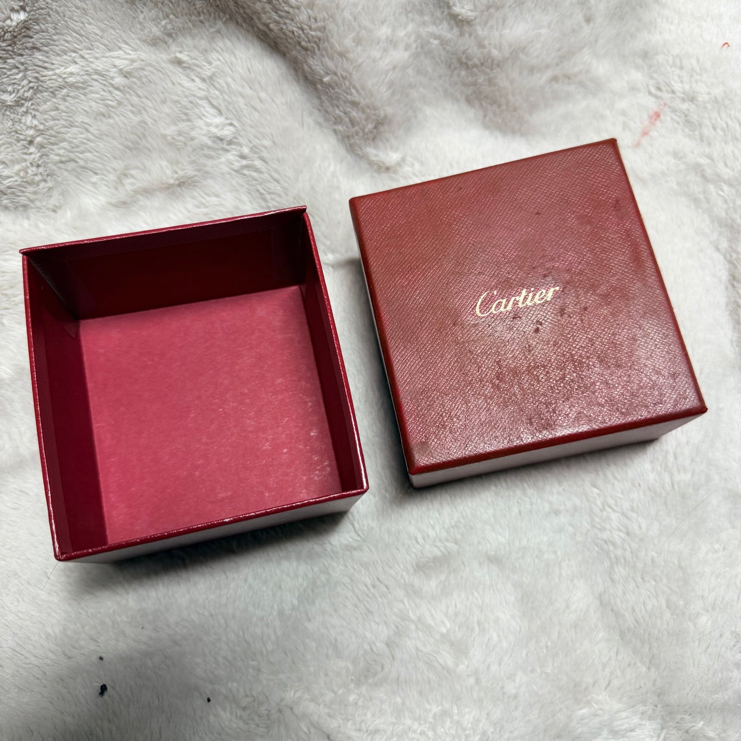 CARTIER Ring Box + Outer Box 3.40x3.25x2.40 inches