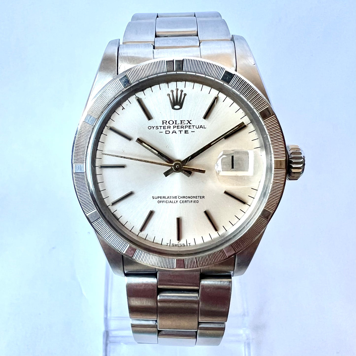 ROLEX DATE Automatic 34mm Steel Watch Oyster Bracelet