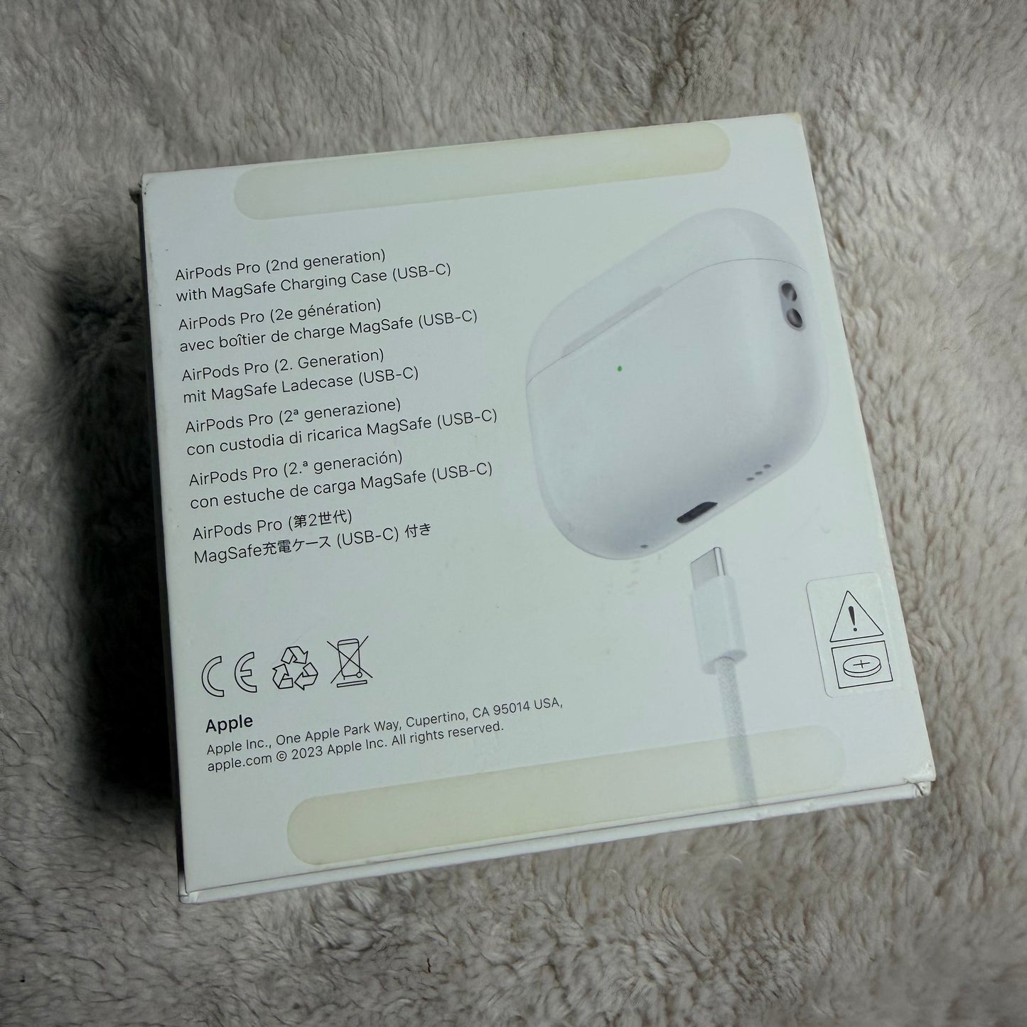 APPLE AirPods Pro 2nd generation complete box with booklets  4x3.95x2 inches