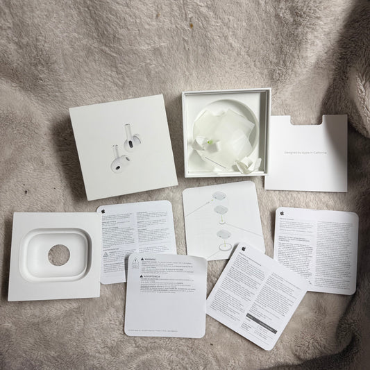 APPLE AirPods Pro 2nd generation complete box with booklets  4x3.95x2 inches