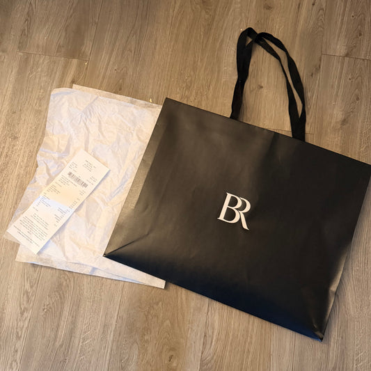 BANANA REPUBLIC Black Shopping Gift Bag 18.75x15x5.90 inches + Original Tissue + Receipt