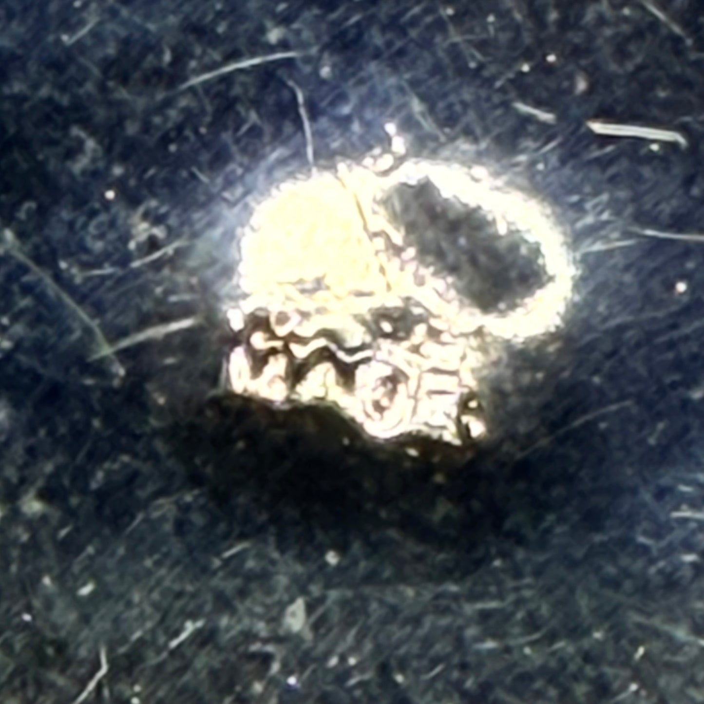 Vintage hand made silver-plated hexagonal trinket box with inset red & black stones