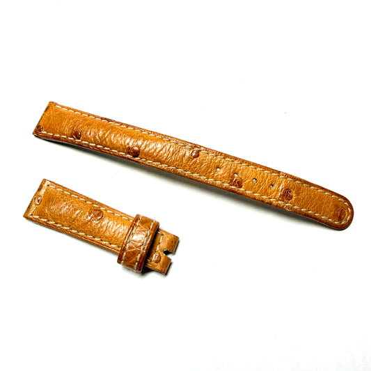 ROLEX 14/12mm ROLEX Tan Genuine Ostrich Band Strap