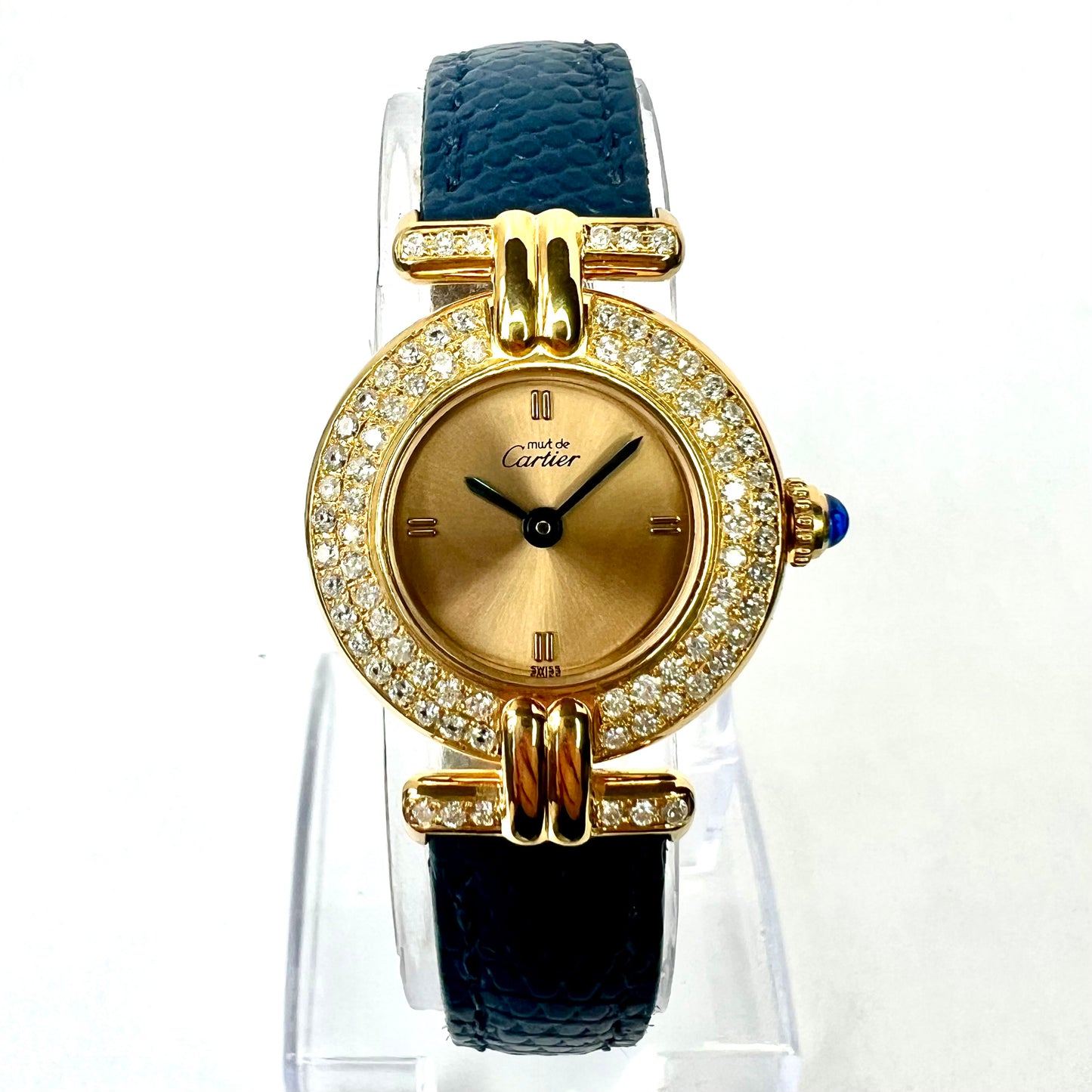 CARTIER VERMEIL COLISEE Quartz 24mm GoldPlated Silver 0.87TCW DIAMONDS  Watch