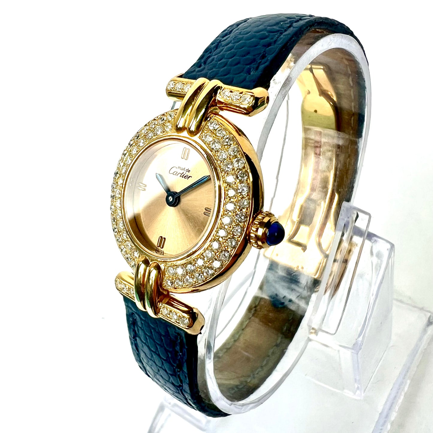 CARTIER VERMEIL COLISEE Quartz 24mm GoldPlated Silver 0.87TCW DIAMONDS  Watch