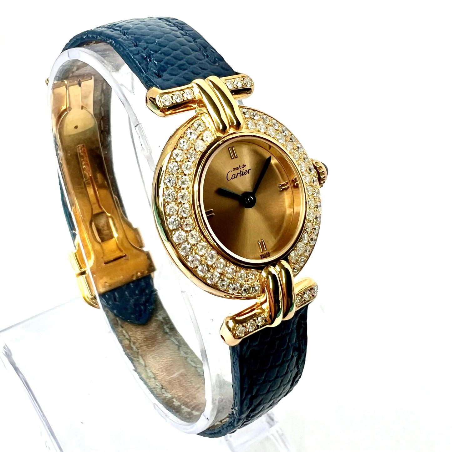 CARTIER VERMEIL COLISEE Quartz 24mm GoldPlated Silver 0.87TCW DIAMONDS  Watch