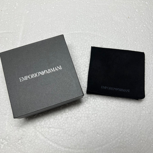 EMPORIO ARMANI Gray Box with Black Velvet Pouch 3.5x3.5x1.5 inches