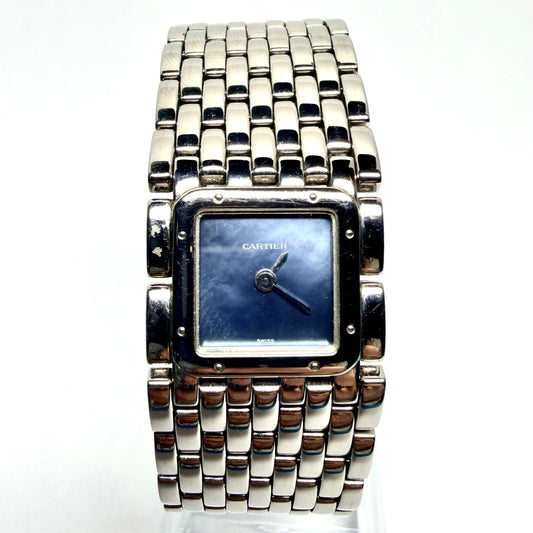 CARTIER Panthere RUBAN Quartz 21mm Steel Blue MOP Dial  Watch