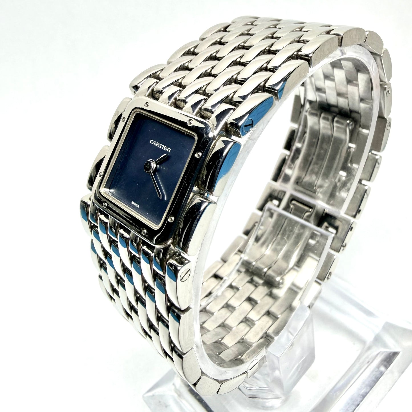 CARTIER Panthere RUBAN Quartz 21mm Steel Blue MOP Dial  Watch