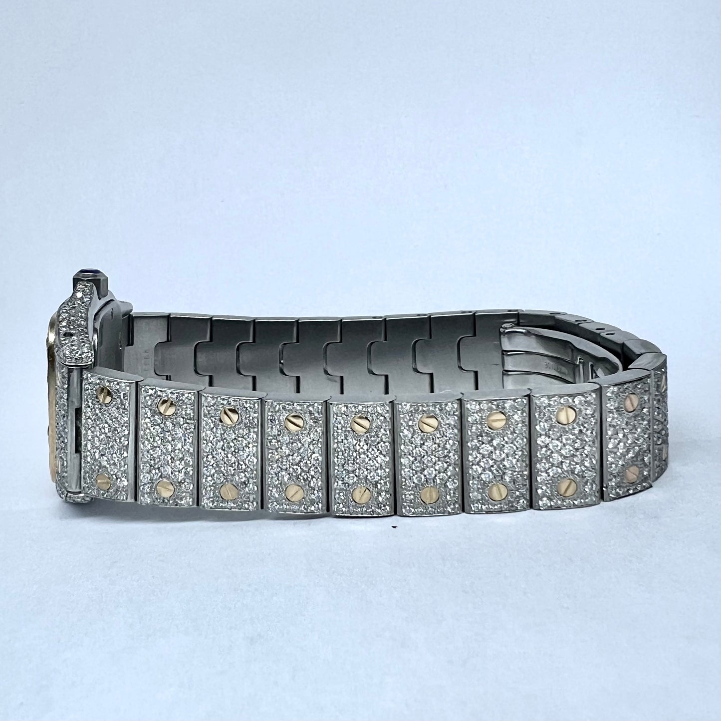 CARTIER SANTOS GALBEE 24mm 2 Tone 7.5TCW Diamond Watch NEW Model