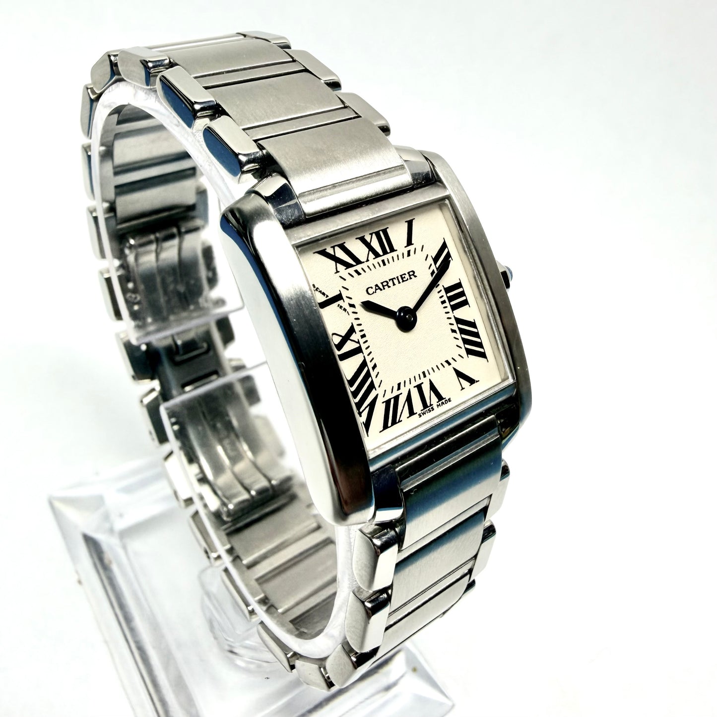 CARTIER TANK FRANCAISE Quartz 20mm Steel Watch Cream Dial