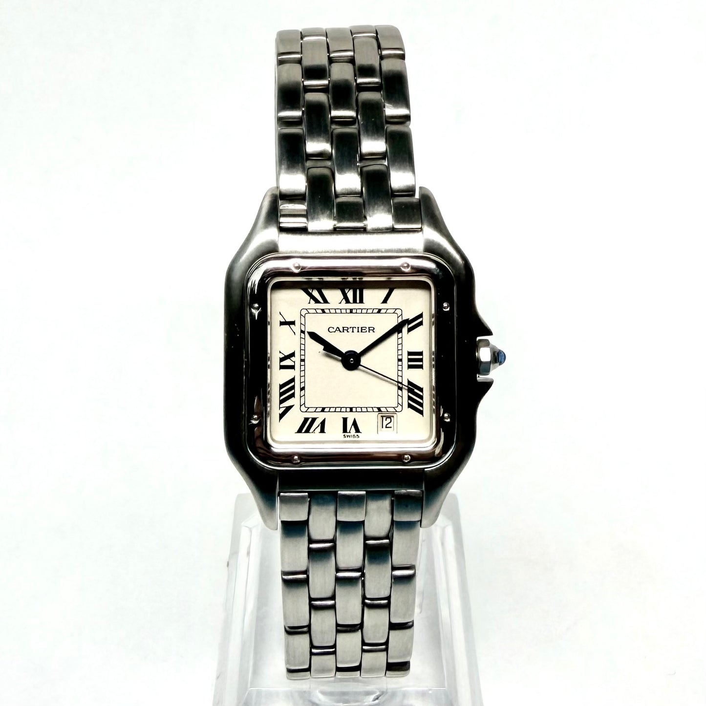 CARTIER PANTHERE Quartz 27mm Steel Watch Cream Dial