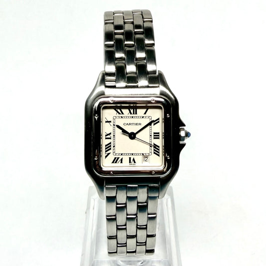 CARTIER PANTHERE Quartz 27mm Steel Watch Cream Dial