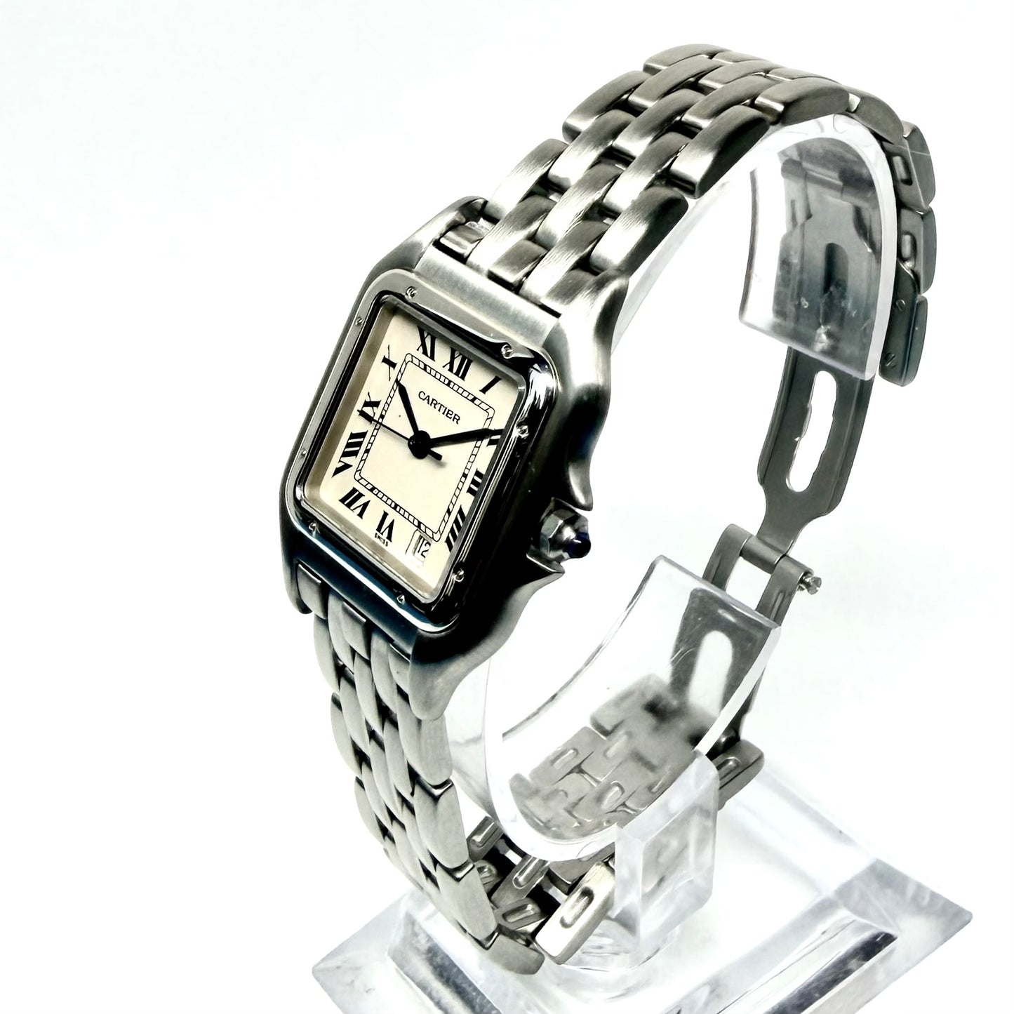 CARTIER PANTHERE Quartz 27mm Steel Watch Cream Dial