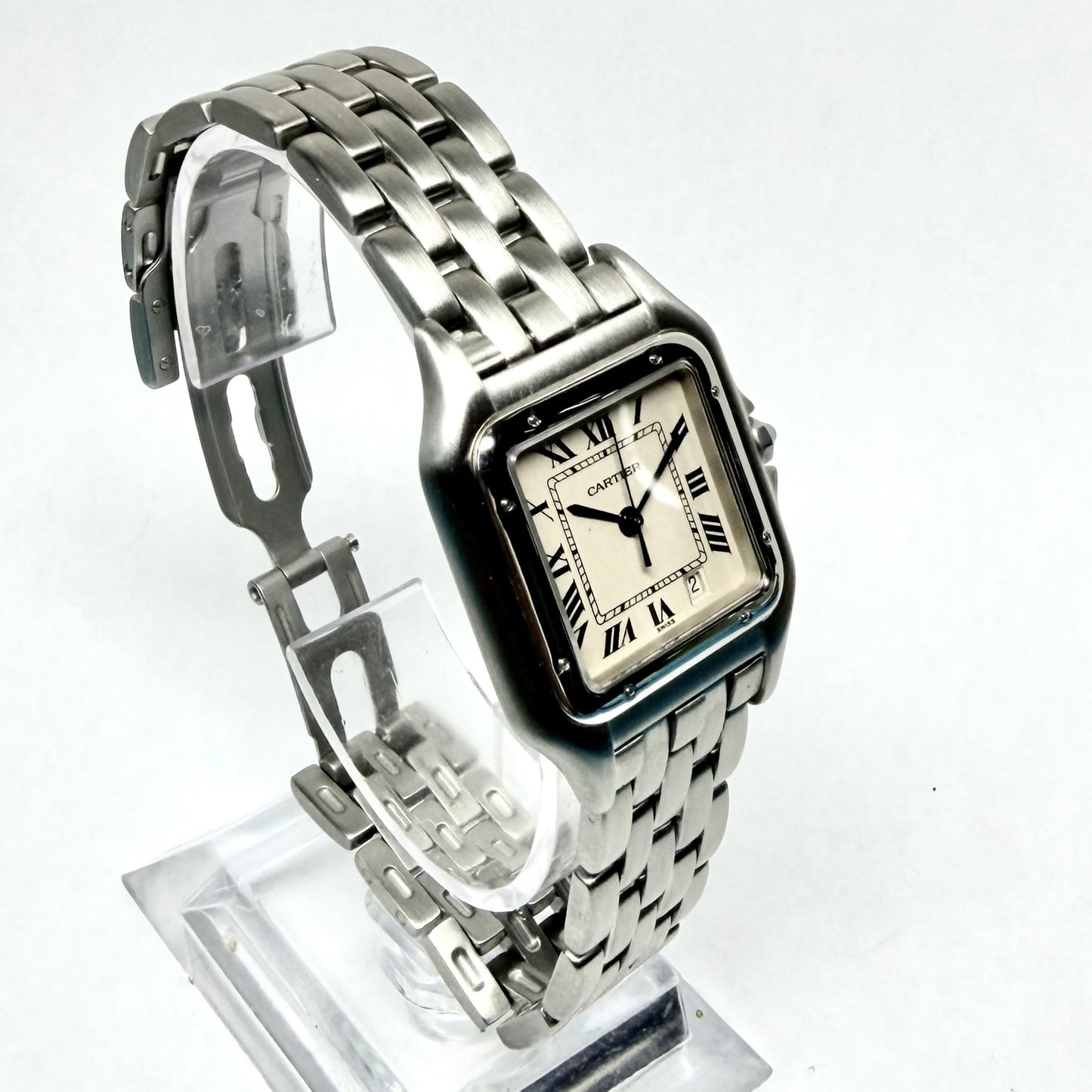 CARTIER PANTHERE Quartz 27mm Steel Watch Cream Dial