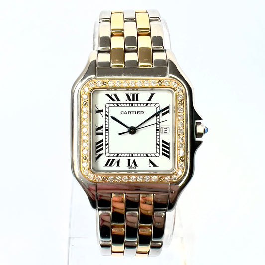 CARTIER PANTHERE Quartz 29mm 2 Row Gold 0.55TCW DIAMOND Watch