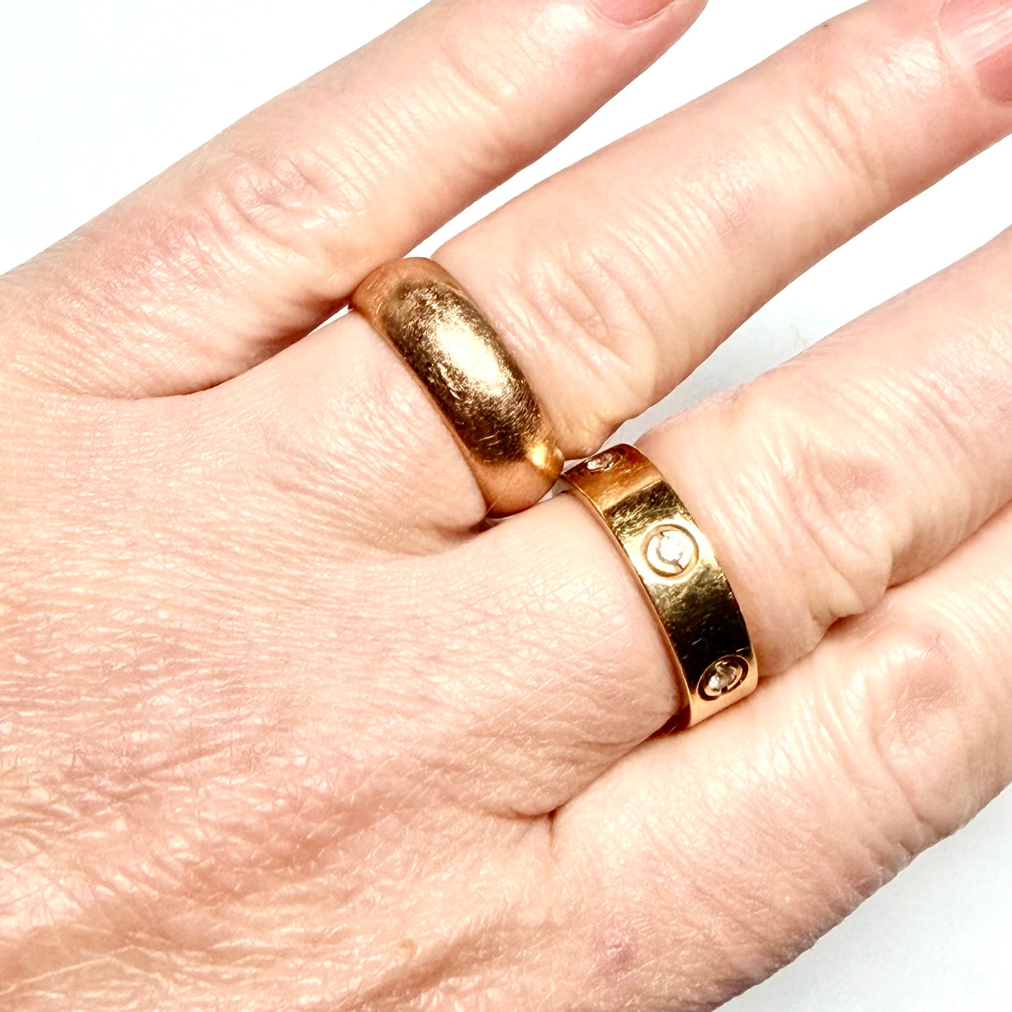 Vintage from 70’s Wedding RING 14K Rose Gold stamped 583 Size 6.5 Size