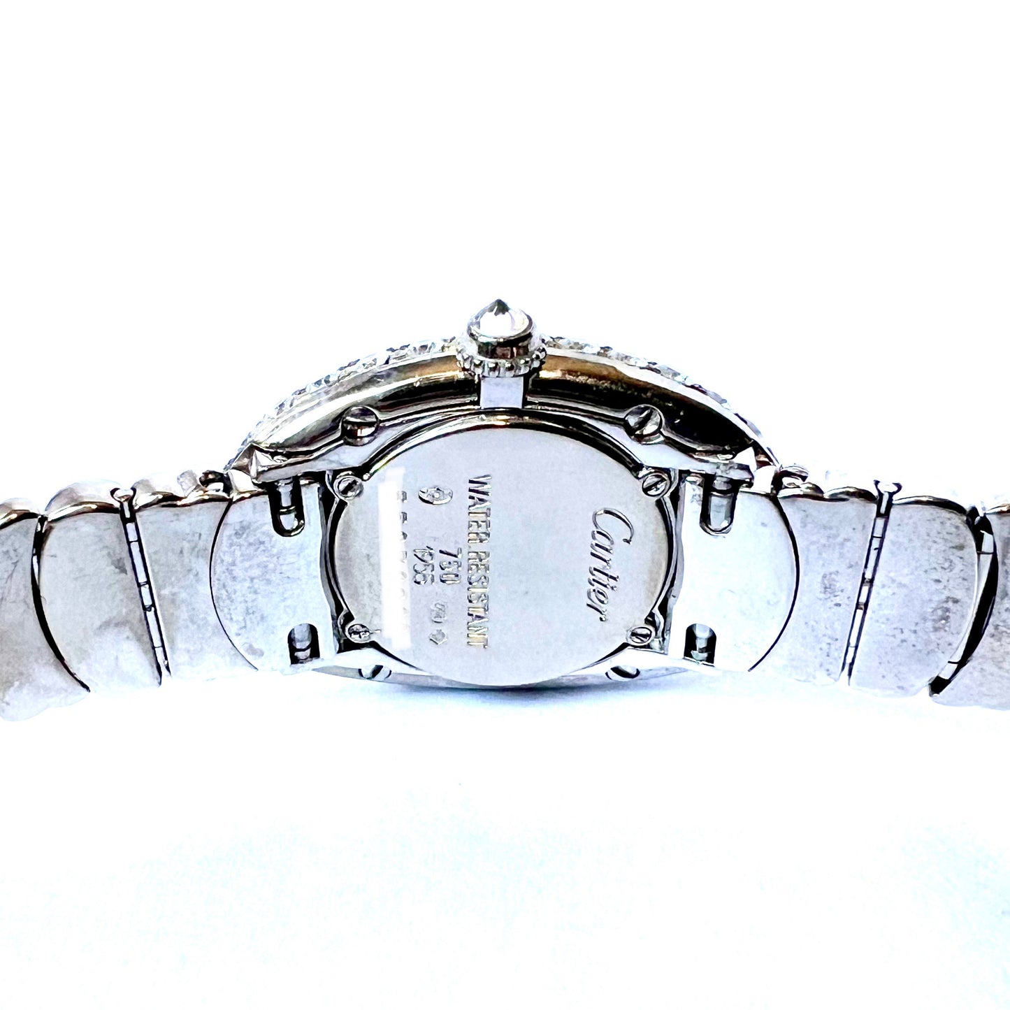 CARTIER BAIGNOIRE 23mm Quartz 18K White Gold 8.42TCW Diamond Watch