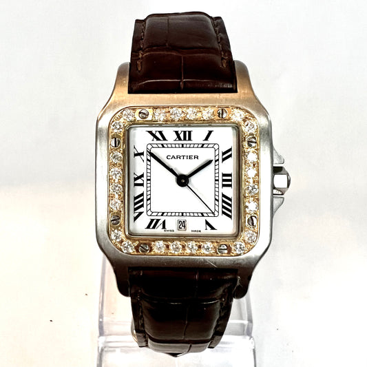 CARTIER SANTOS GALBEE 29mm Quartz 2 Tone 0.85TCW Diamond Watch