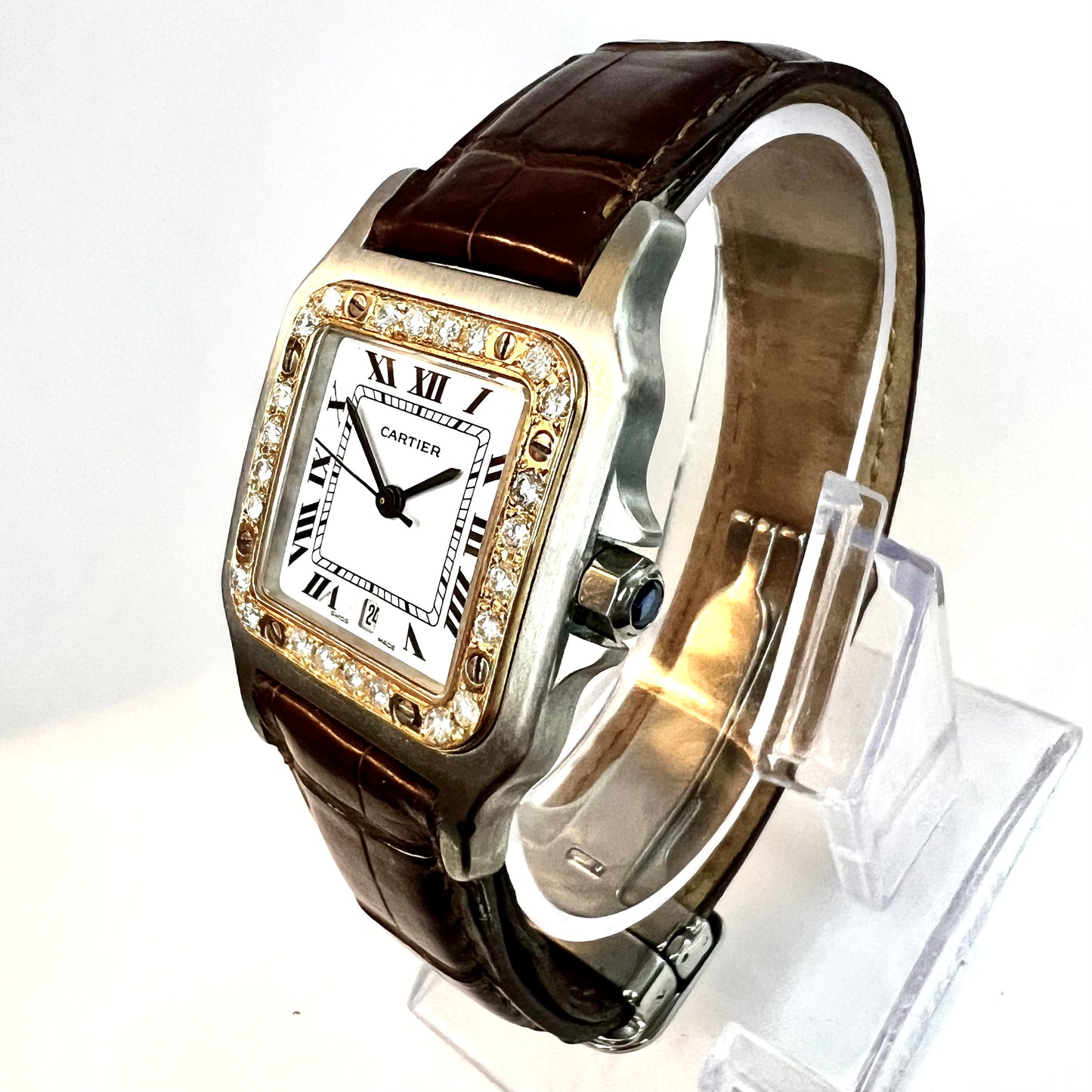 CARTIER SANTOS GALBEE 29mm Quartz 2 Tone 0.85TCW Diamond Watch