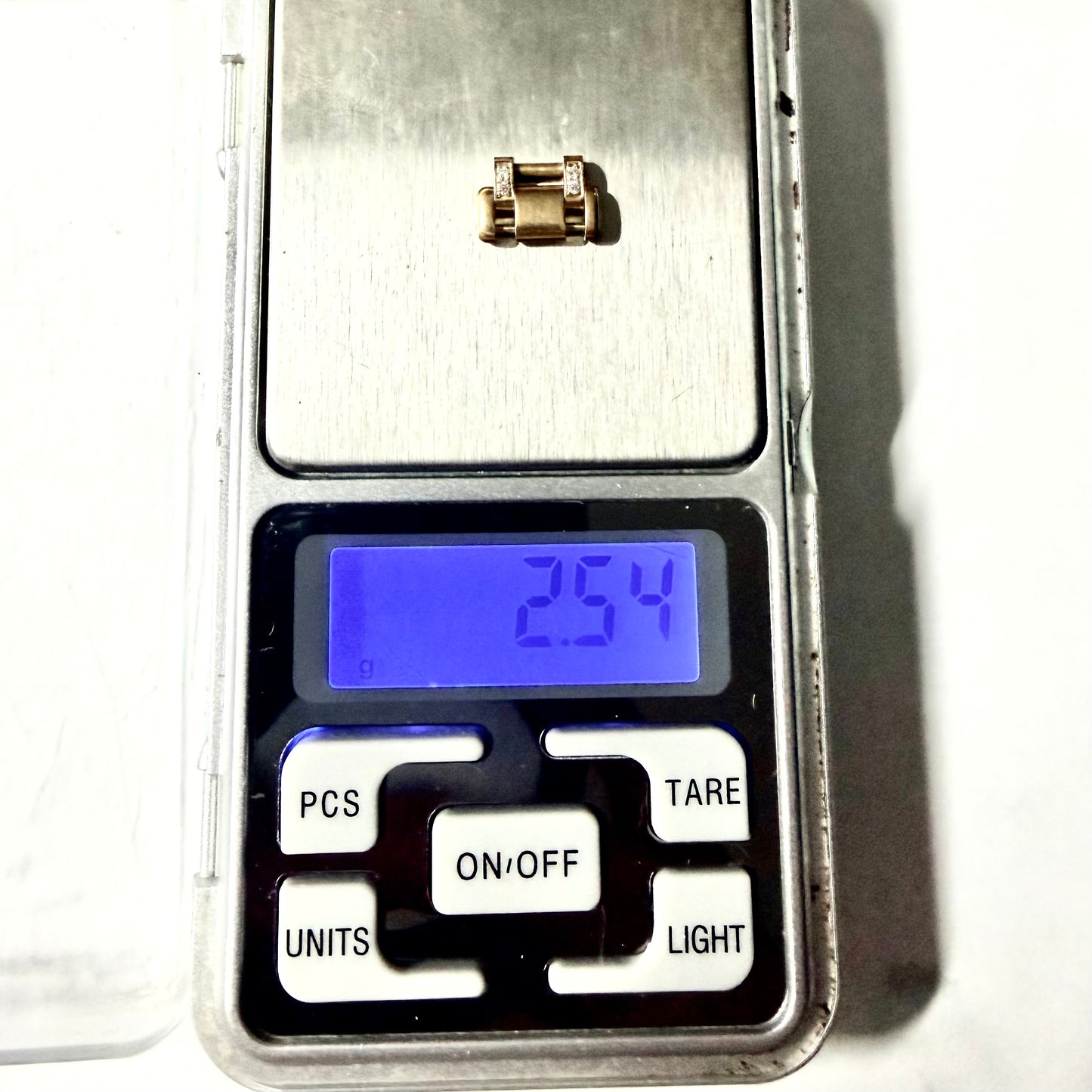 ROLEX MASTERPIECE 13mm wide 18K Yellow Gold Diamond Complete Link 2.54g