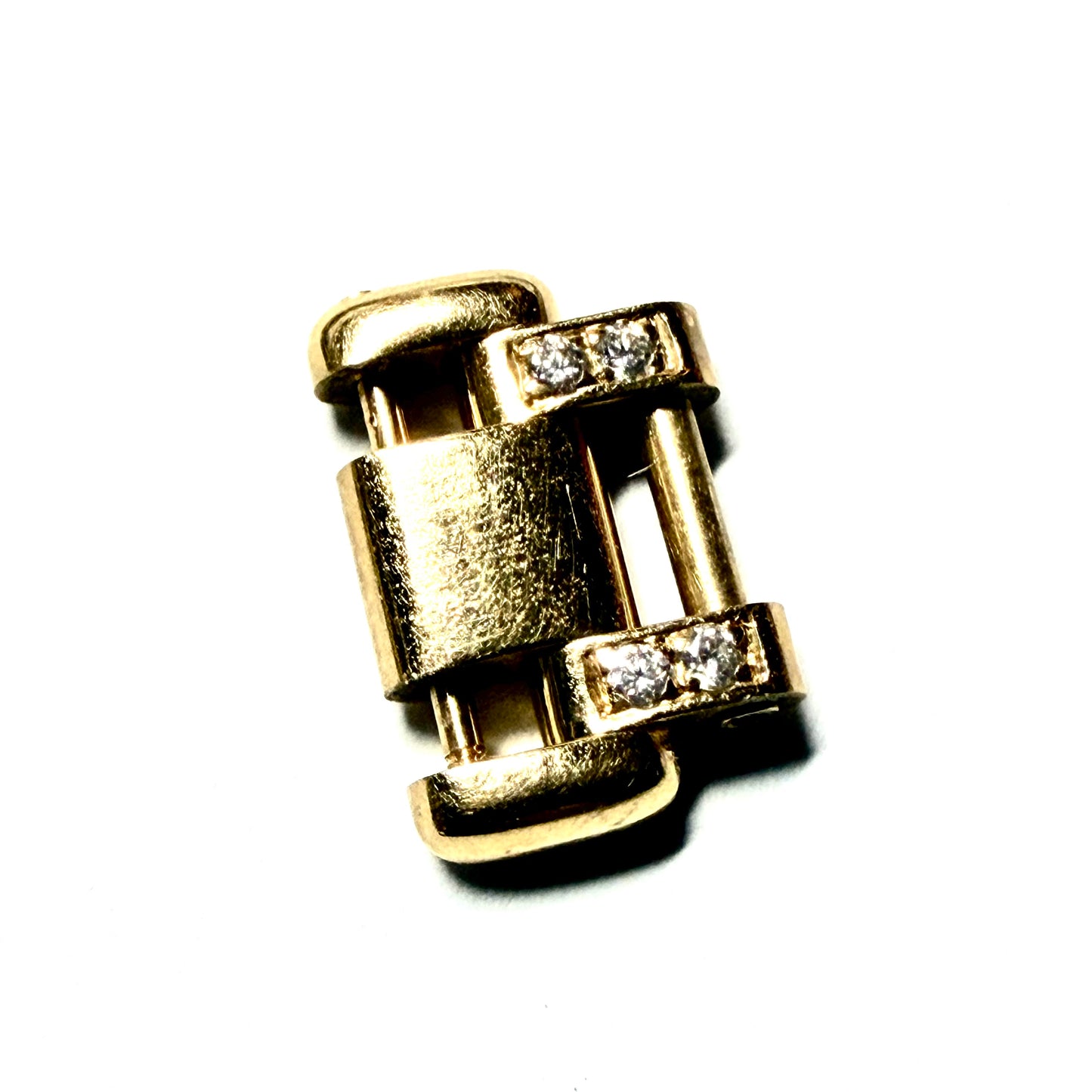 ROLEX MASTERPIECE 13mm wide 18K Yellow Gold Diamond Complete Link 2.54g