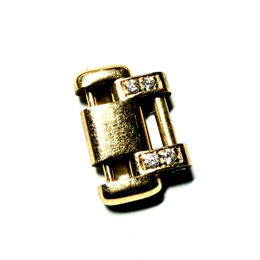 ROLEX MASTERPIECE 13mm wide 18K Yellow Gold Diamond Complete Link 2.54g