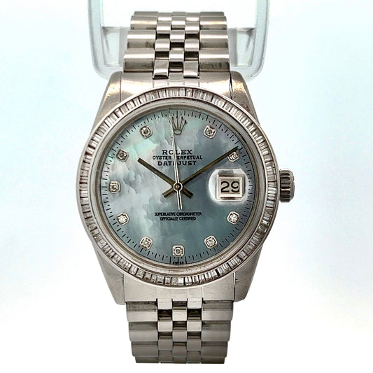 ROLEX DATEJUST Automatic 36mm Steel Diamond Watch