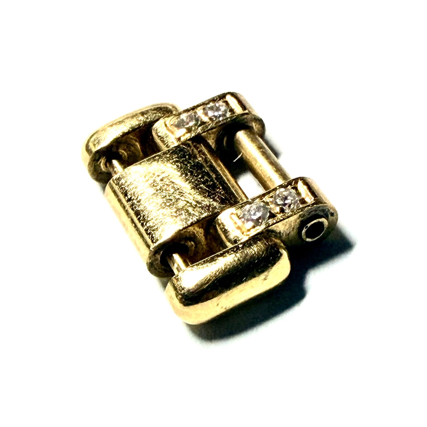 ROLEX MASTERPIECE 13mm wide 18K Yellow Gold Diamond Complete Link 2.54g