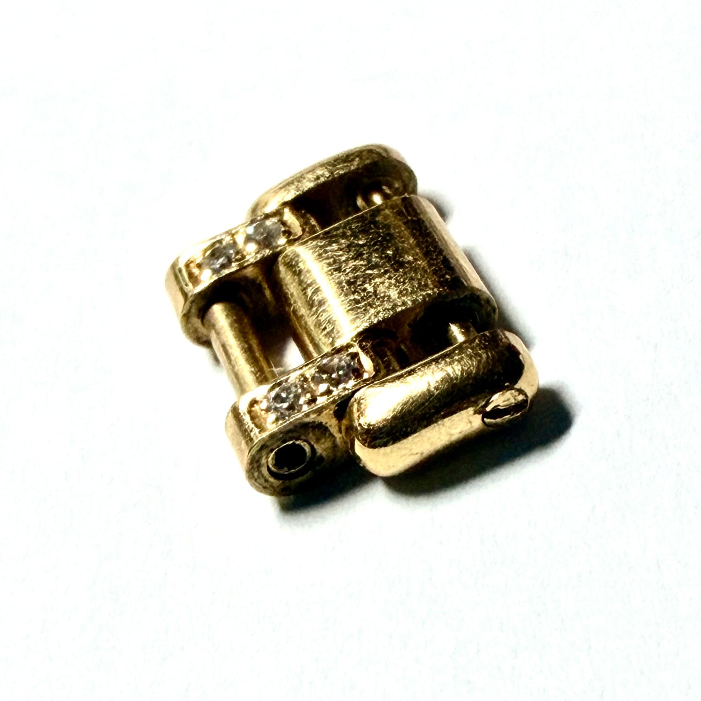 ROLEX MASTERPIECE 13mm wide 18K Yellow Gold Diamond Complete Link 2.54g
