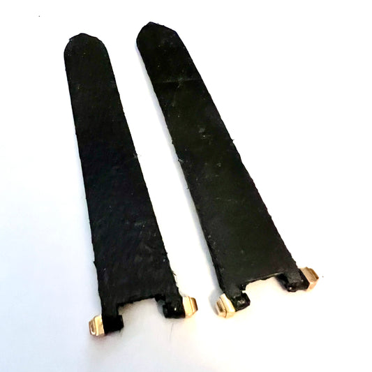 CARTIER PASHA 17/16mm Black Leather Band Strap with 18K Yellow Gold Lugs Pieces