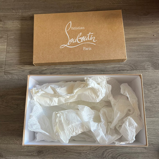 Christian Louboutin Tan Shoe Box with White Tissue 14.25x8.5x5.25 inches