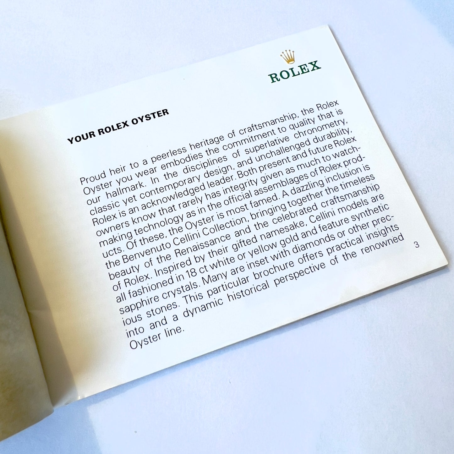 ROLEX Oyster 1995 Booklet/Pamphlet English